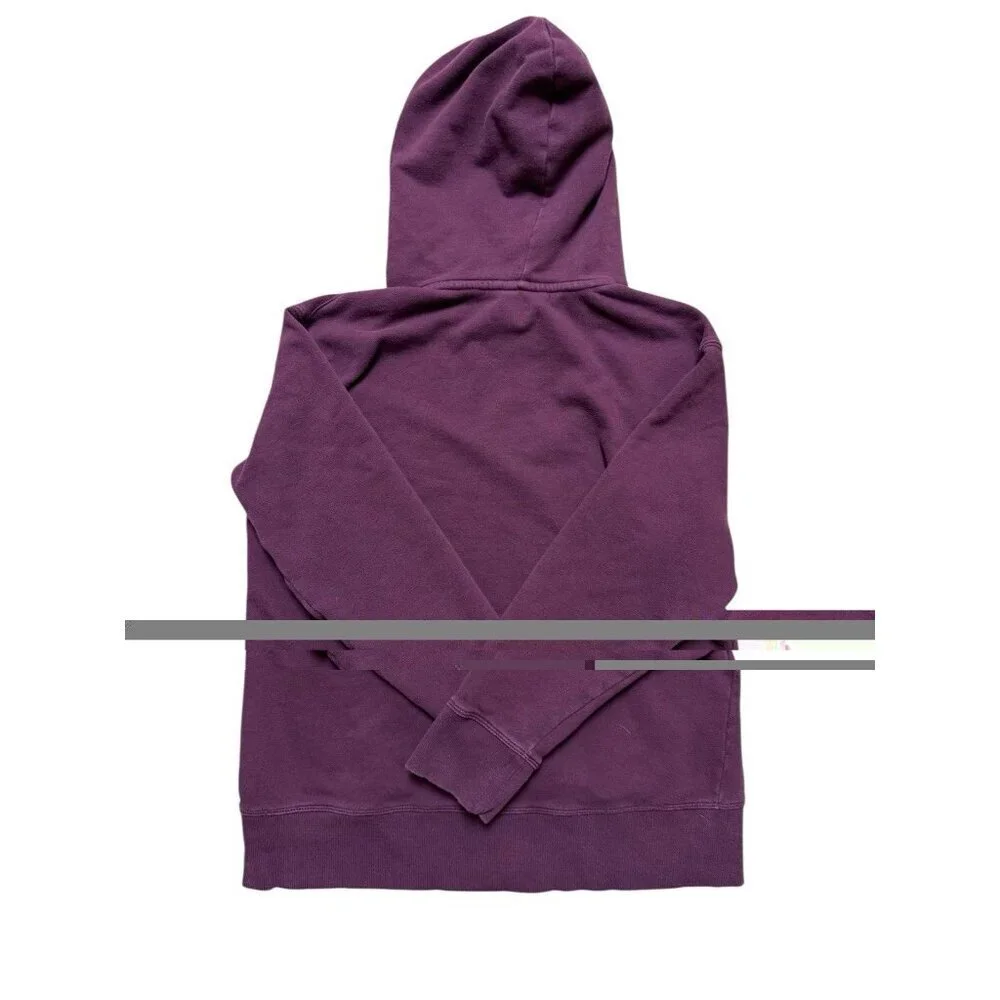 DKNY Sport Burgundy Logo Pullover Hoodie Sweatshirt Kangaroo Pocket M